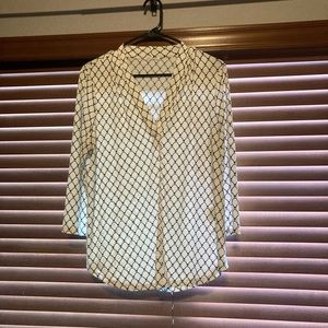 Sale-Womens black and white patterned blouse size large